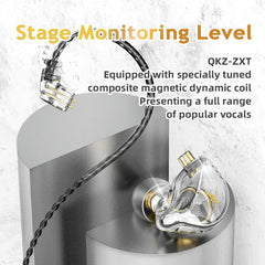 QKZ ZXT MT1 In Ear Earphone Dynamic DJ Monitor IEM Earbuds HiFi Noise Cancelling Headphones