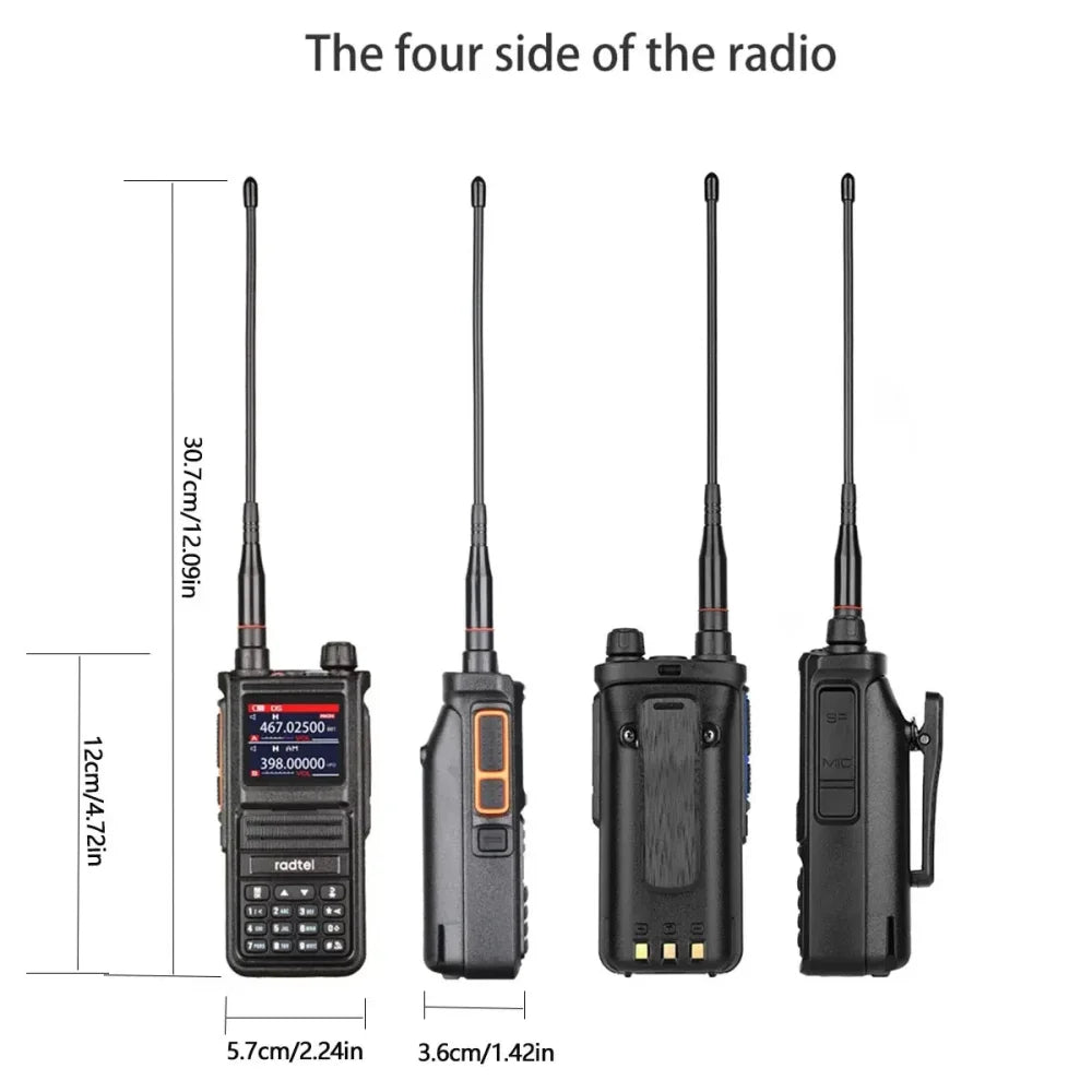 Radtel RT-470X Full Band Ham Radio 256 Channel Air Band Two Way Radio USB-C Black / USB Plug Walkie Talkie