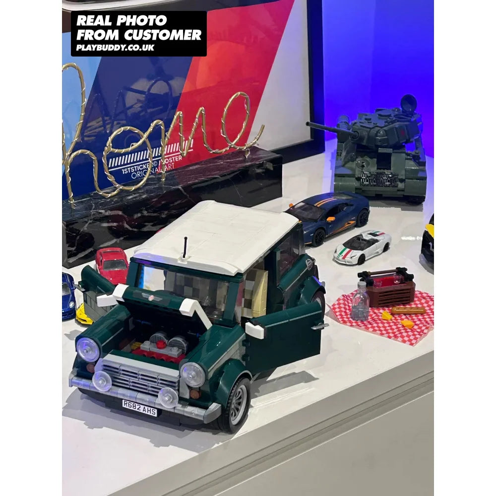 Retro Mini Cooper MK VII Building Blocks Set Classic Vintage Car Toy Gift Mini Cooper MK VII / 1106 Pieces Building