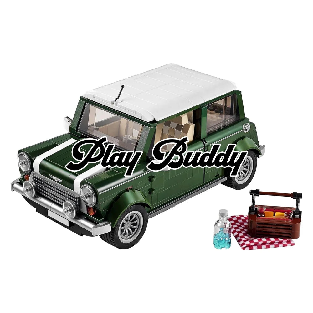 Retro Mini Cooper MK VII Building Blocks Set Classic Vintage Car Toy Gift Mini Cooper MK VII / 1106 Pieces Building
