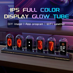 RGB Nixie Tube Clock LED Glows IPS Color Screen DIY Analog Digital Tube Nixie Tube Clock Clock