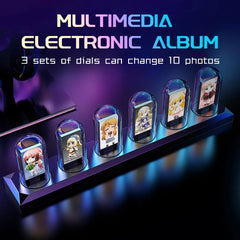 RGB Nixie Tube Clock LED Glows IPS Color Screen DIY Analog Digital Tube Nixie Tube Clock Clock