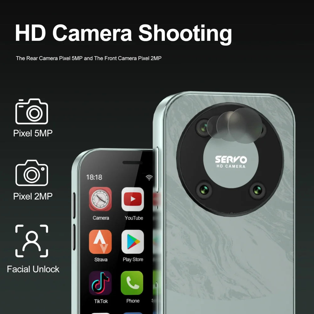 SERVO KING 9000 3.0’’ HD Small Smartphone Android 10.0 4G LTE 2GB 16GB Mini Phone Mobile Phone