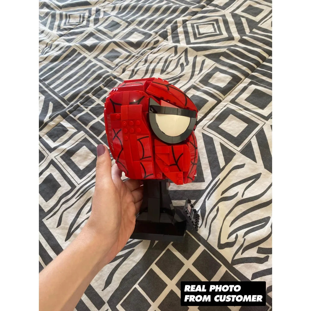 Super Heroes Spider Man Mask Building Blocks Puzzle Children’s Toy Gift Spider Man Mask / 487 Pieces Building Blocks