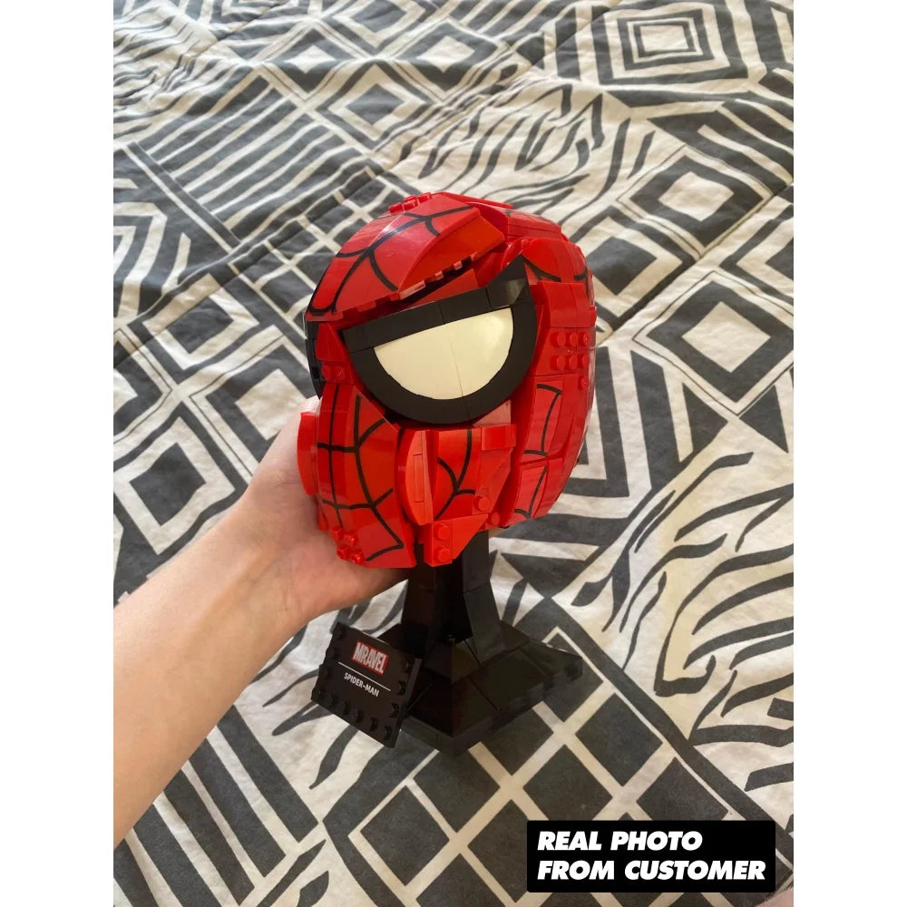 Super Heroes Spider Man Mask Building Blocks Puzzle Children’s Toy Gift Spider Man Mask / 487 Pieces Building Blocks