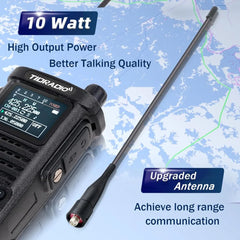 TIDRADIO 2nd Gen TD-H8 10W Professional Walkie Talkie Portable Long Range Radio Black Walkie Talkie