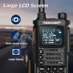 TIDRADIO 2nd Gen TD-H8 10W Professional Walkie Talkie Portable Long Range Radio Black Walkie Talkie