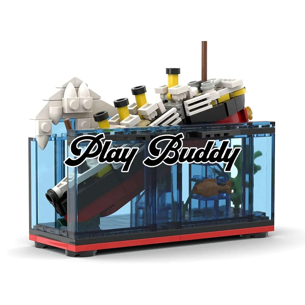 Titanic Building Blocks Set Model Ship Bricks Display Boat Iceberg Gift Adult Titanic Building Blocks