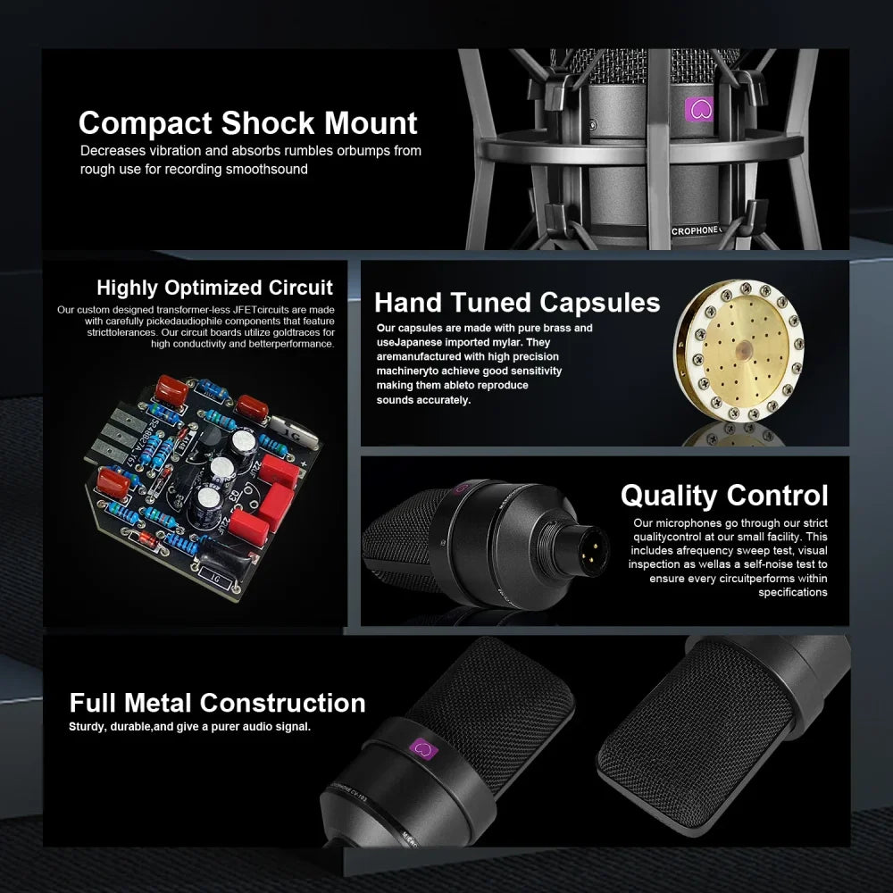 TLM-103 XLR Studio Set Microphone Professional Cardioid Studio Mic for Recording Microphone