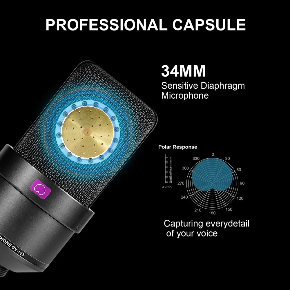 TLM-103 XLR Studio Set Microphone Professional Cardioid Studio Mic for Recording Microphone