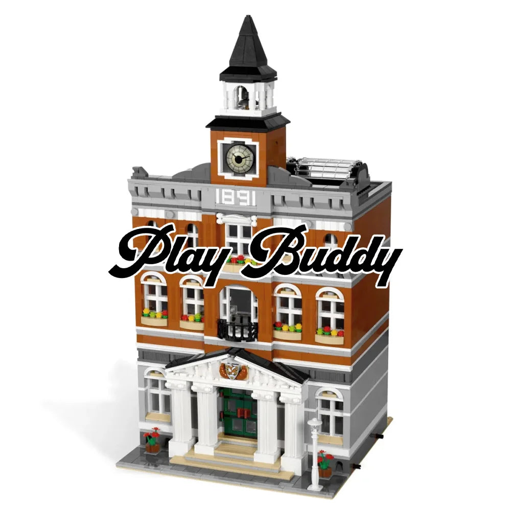 Town Hall Creator Building Blocks 2766PCS w/ 8 Figures (10224) ABS Kit Town Hall Building Blocks