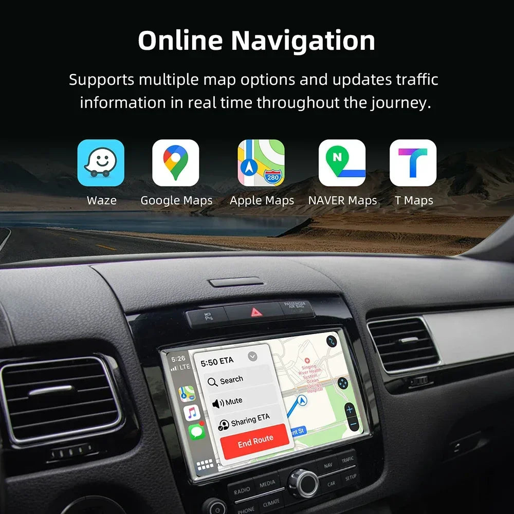 Wireless Apple CarPlay & Android Auto Retrofit for VW Touareg 2010-2018 RNS850 VW Touareg 2010-2018 Apple CarPlay &