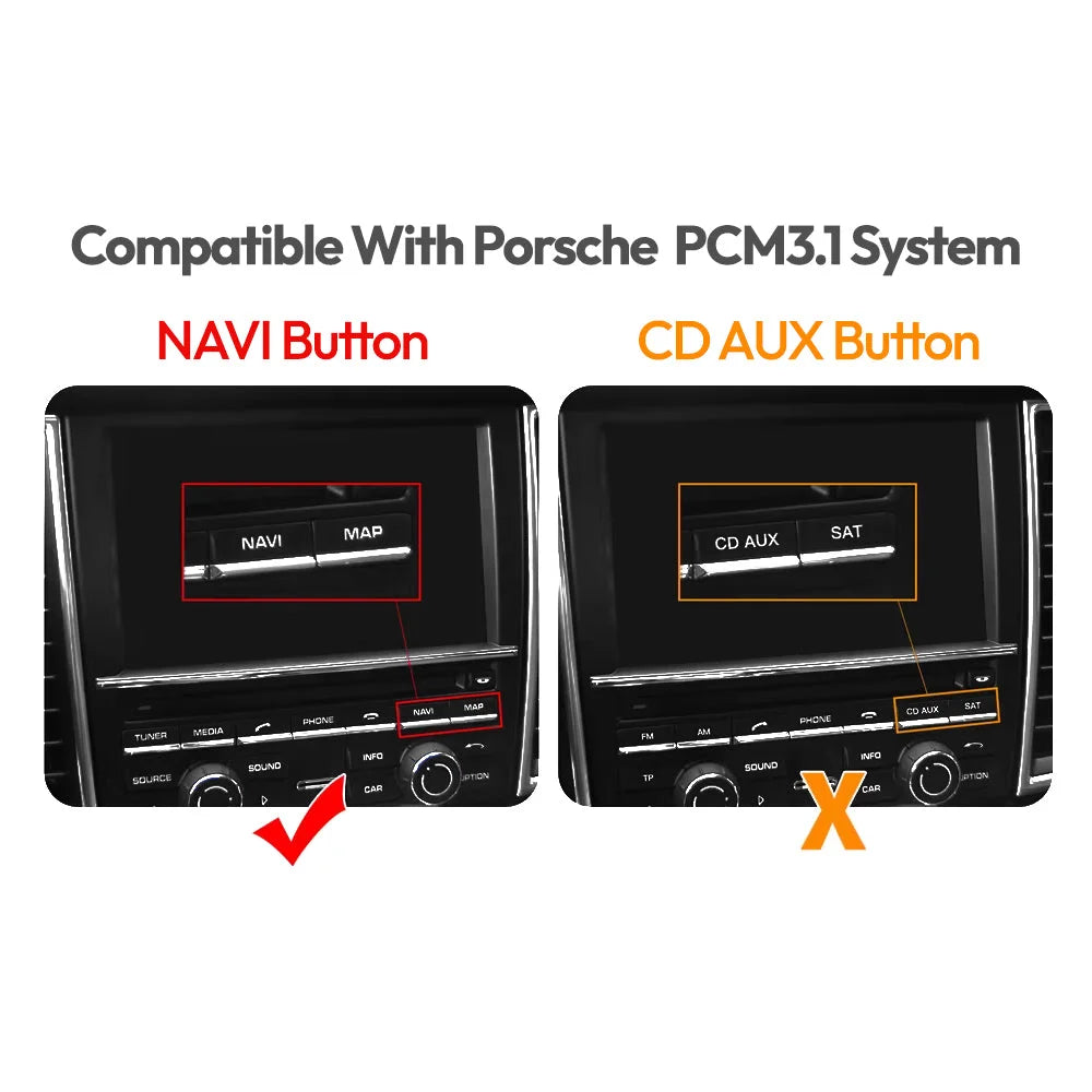 Wireless CarPlay & Android Auto Retrofit Decoder for Porsche PCM 3.1 2010-2016 PCM3.1 Apple CarPlay & Android Auto