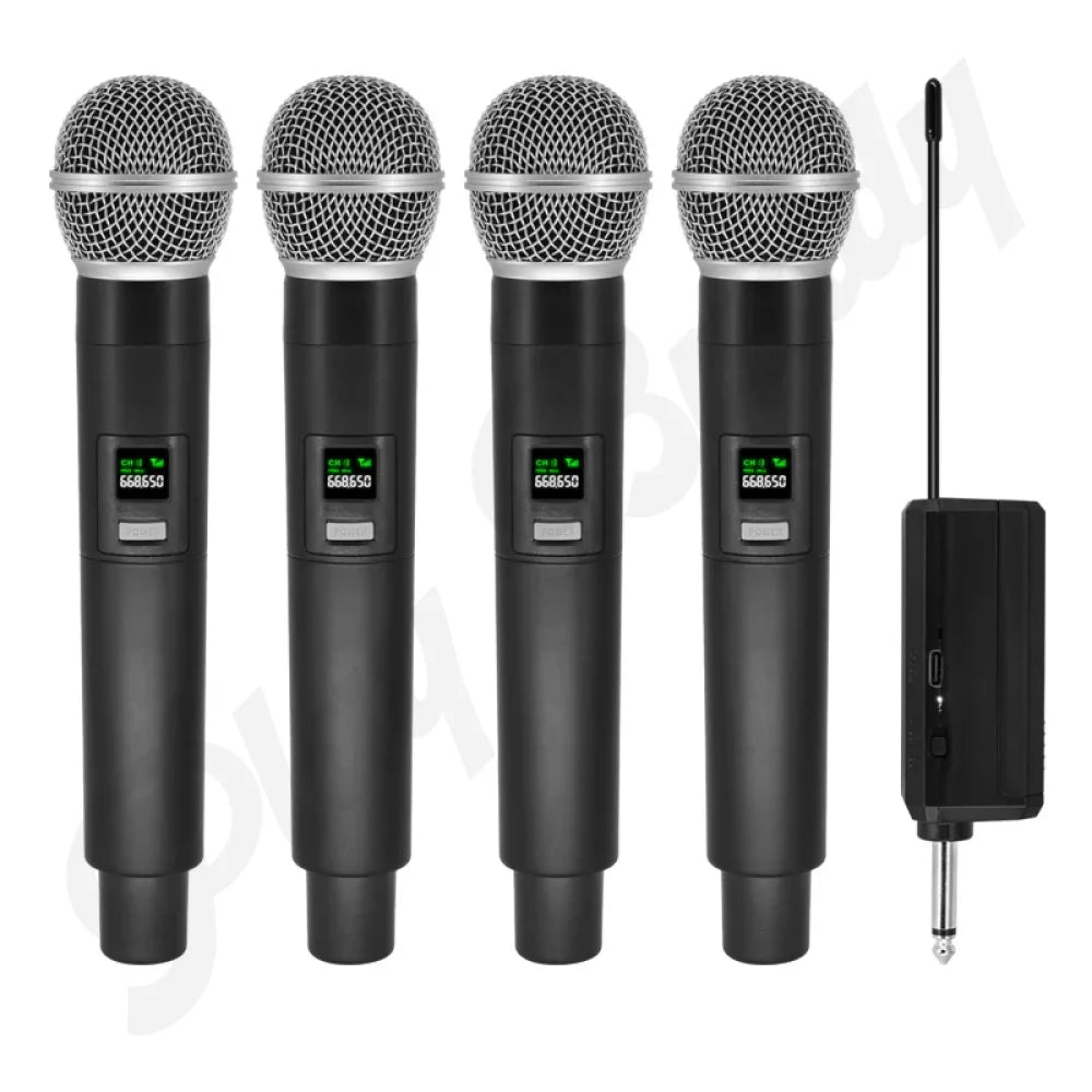 Wireless Microphone 4 Channels VHF Professional Handheld Mic Micphone For Party 4x Mics Microphone