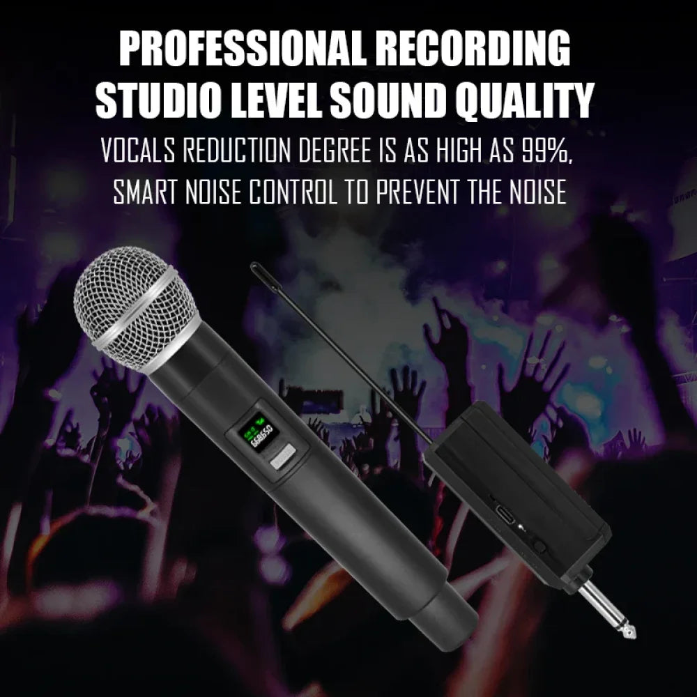 Wireless Microphone 4 Channels VHF Professional Handheld Mic Micphone For Party 4x Mics Microphone