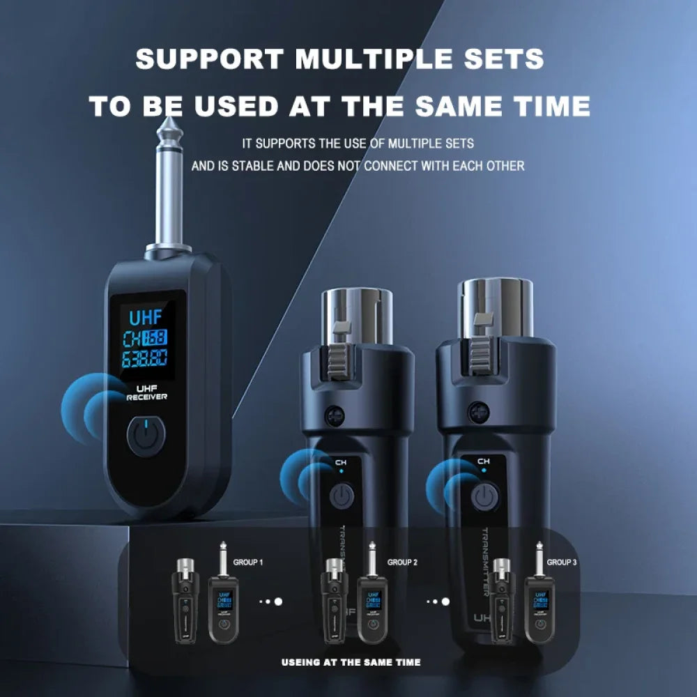 Wireless Microphone System Transmitter Receiver XLR Mic Adapter Audio Recording Microphone