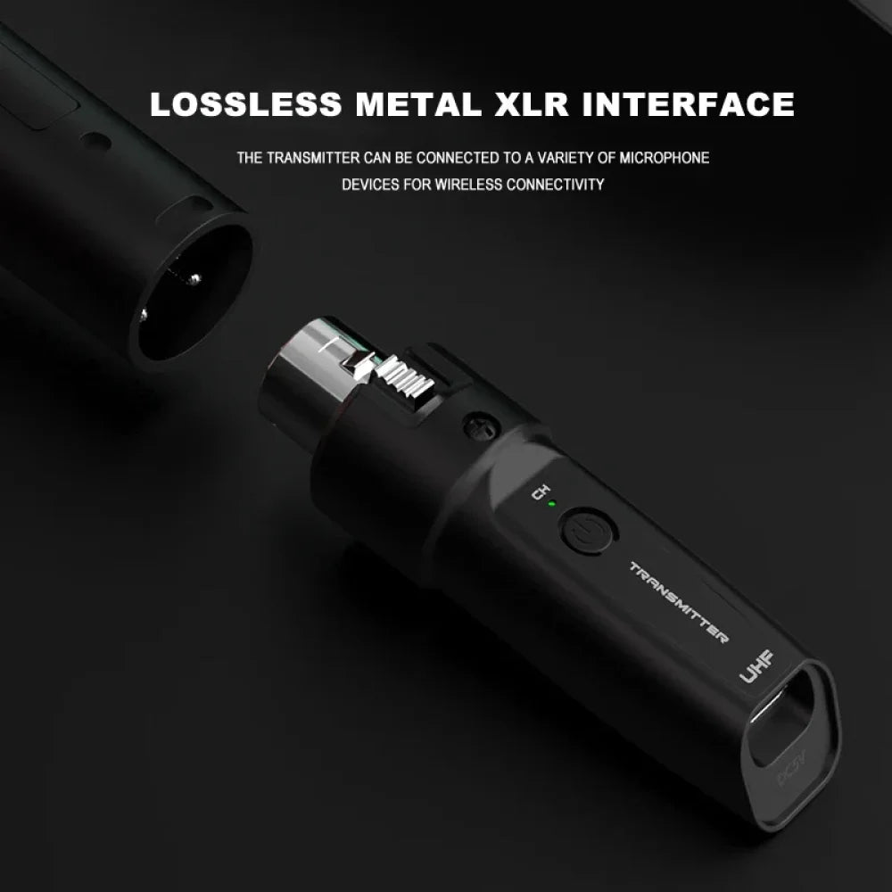 Wireless Microphone System Transmitter Receiver XLR Mic Adapter Audio Recording Microphone