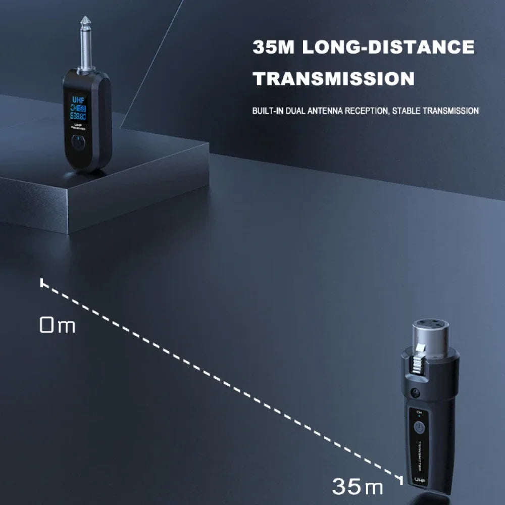 Wireless Microphone System Transmitter Receiver XLR Mic Adapter Audio Recording Microphone