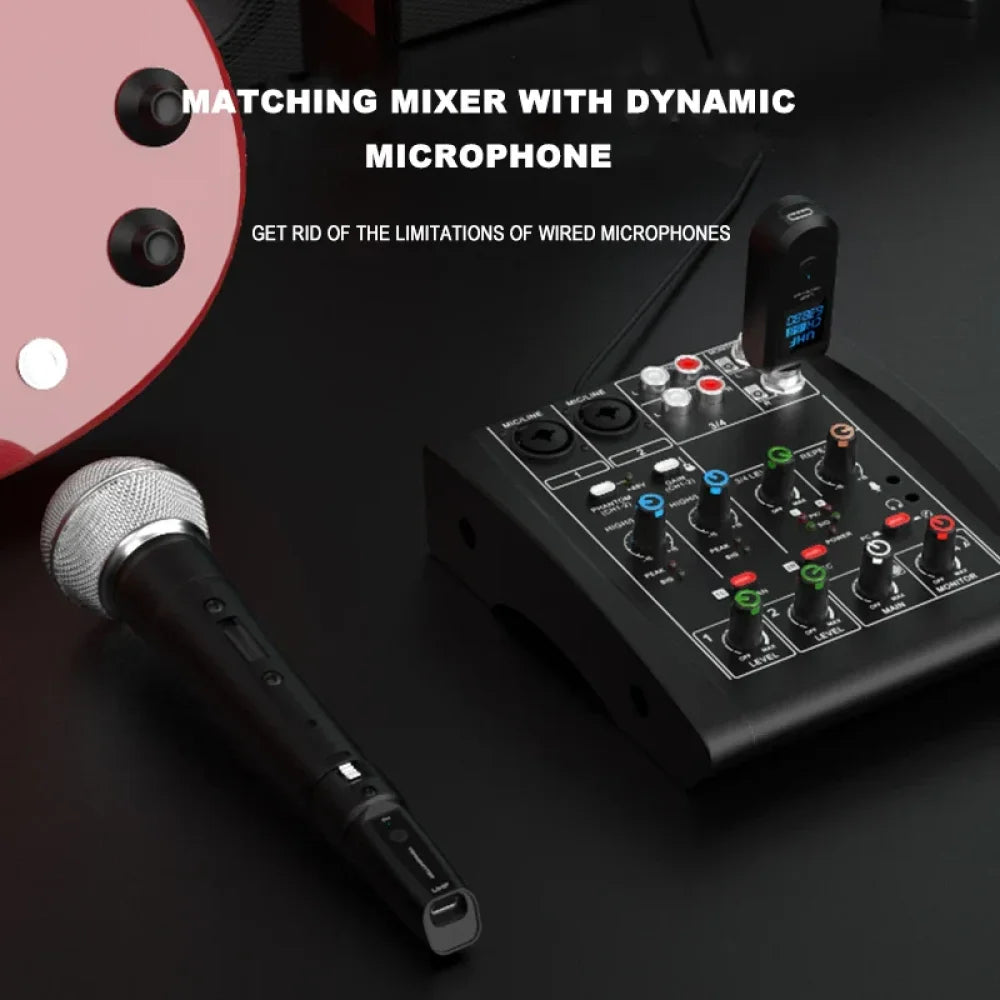 Wireless Microphone System Transmitter Receiver XLR Mic Adapter Audio Recording Microphone