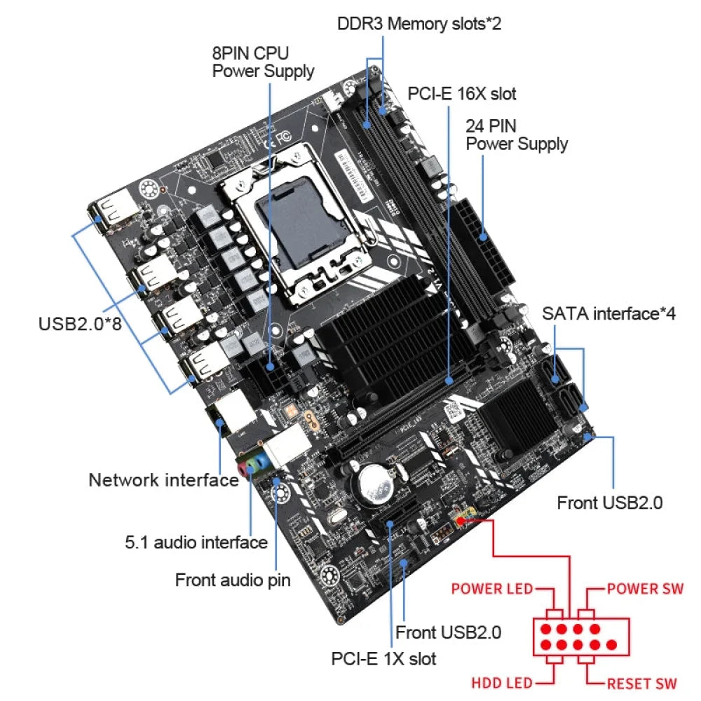 X58 Intel LGA1366 mATX Motherboard Supports REG ECC DDR3 for Intel Xeon CPUs X58 LGA1366 Motherboard