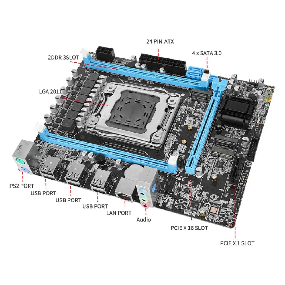 X79 Intel LGA2011 mATX Motherboard M.2 NVMe USB3.0 DDR3 ECC for Xeon E5 V1 V2 X79 LGA2011 Motherboard