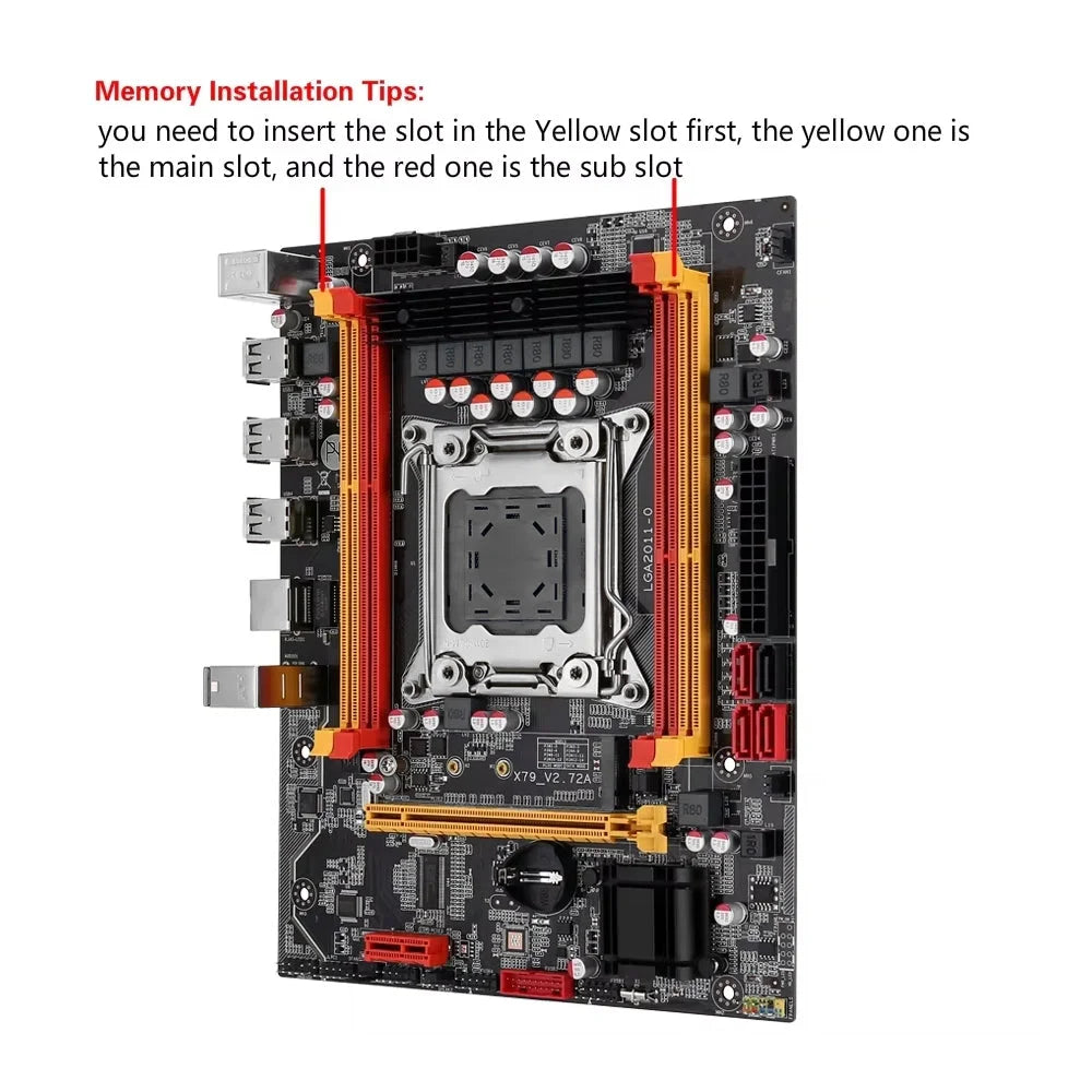 X79 LGA2011 Motherboard Kit + Xeon E5 2650 V2 CPU + 16GB DDR3 ECC RAM Bundle Motherboard + CPU + RAM Motherboard