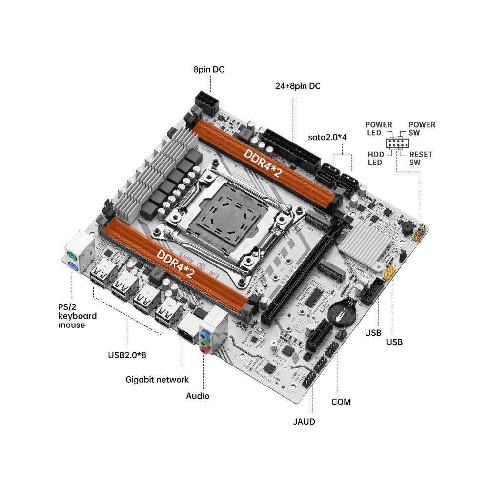 X99 Gaming mATX Motherboard Set + Xeon E5 2630 V4 CPU + DDR4 16GB REG ECC Memory Motherboard
