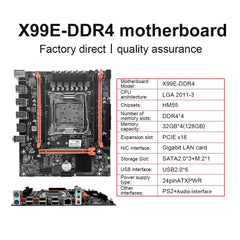 X99 Gaming Motherboard mATX LGA2011-3 M.2 NVMe DDR4 Memory for Xeon E5 V3 V4 CPU X99 LGA2011-3 Motherboard
