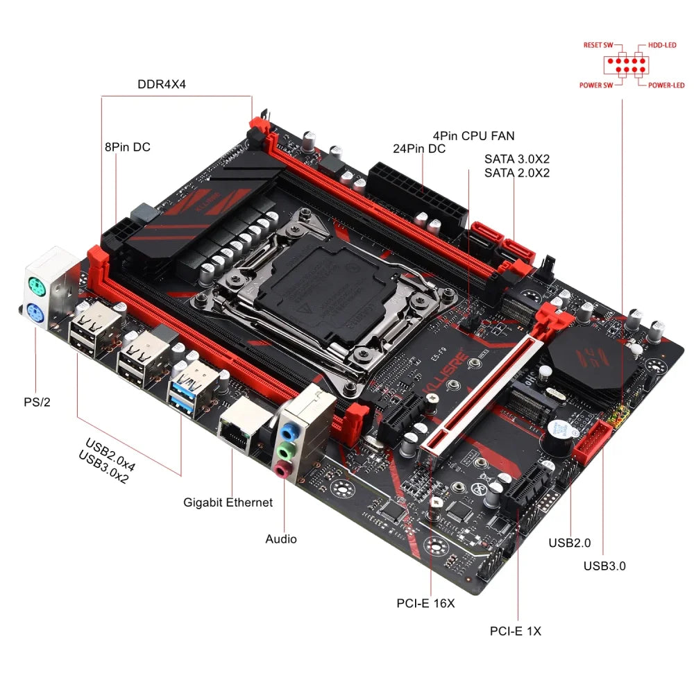 X99 Intel LGA2011-3 mATX DDR4 M.2 NVMe SATA3.0 USB3.0 Motherboard for Xeon E5 V3 X99 LGA2011-3 Motherboard