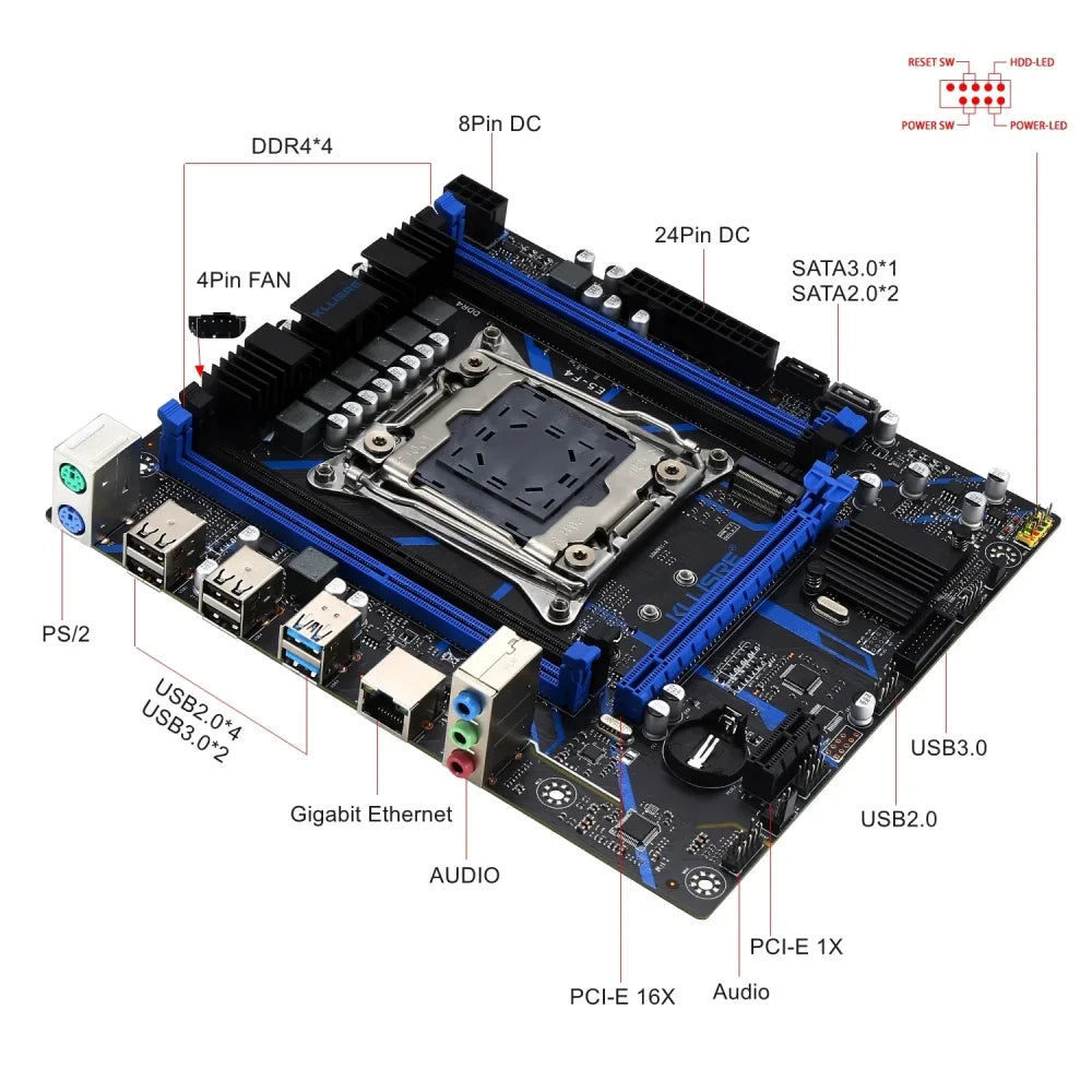 X99 Intel LGA2011-3 mATX DDR4 M.2 NVMe SATA3.0 USB3.0 Motherboard for Xeon E5 V3 X99 LGA2011-3 Motherboard