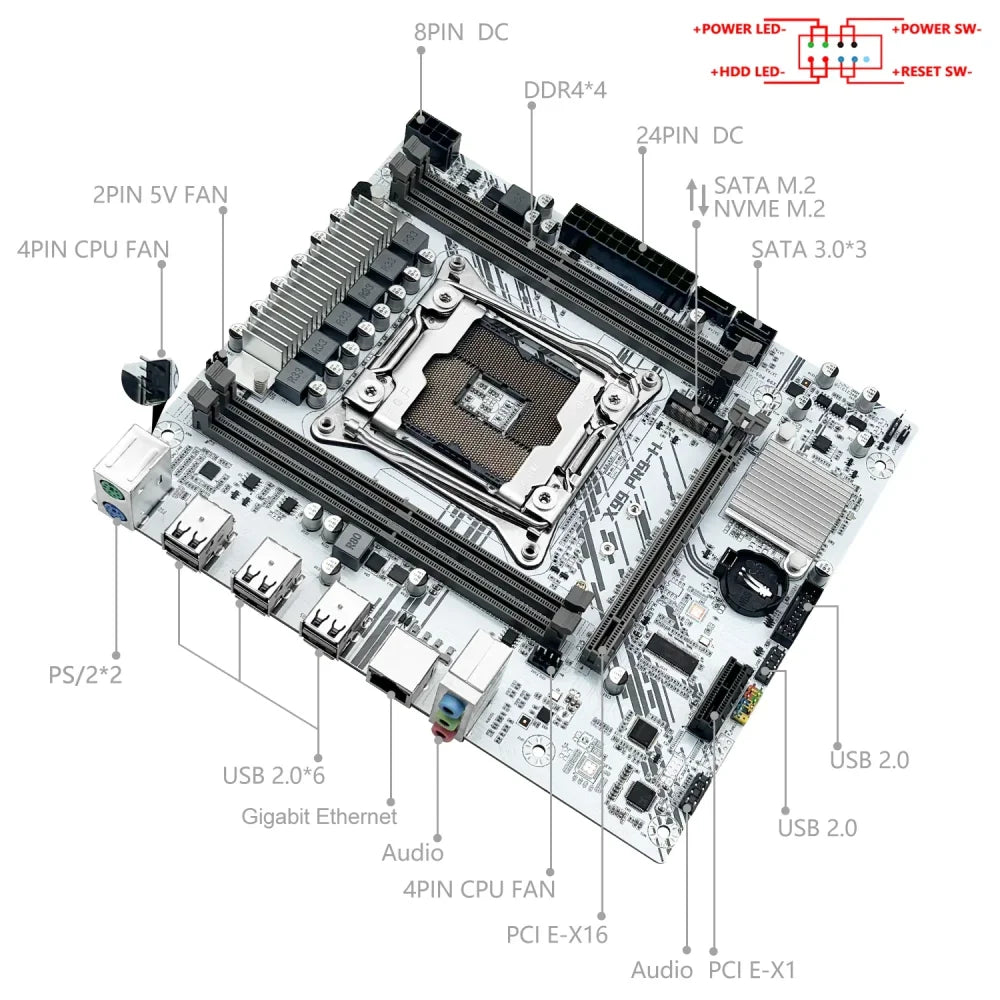 X99 PR9-H mATX LGA2011-3 Gaming Motherboard + E5 2650 V4 CPU + 16GB DDR4 RAM Motherboard