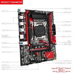 X99 RS9 LGA2011-3 mATX Motherboard Kit + Xeon E5 2680 V4 CPU + 16GB DDR4 RAM Kit Motherboard